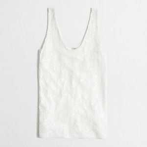 J.Crew White Sequin Top